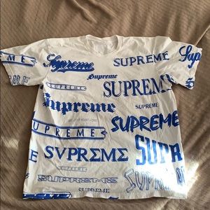 Blue Supreme Multi-Logo Tee